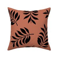 Palm spring leaves sweet minimal botanical garden summer design copper rusty brown XXL