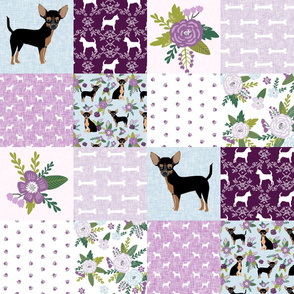 chihuahua black and tan pet quilt c cheater quilt collection dog fabric
