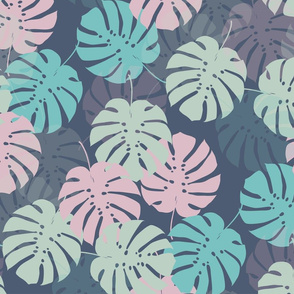 tropicalleaves_dark_Spoonflower