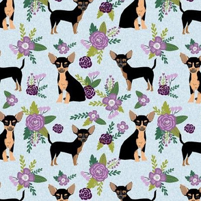 chihuahua black and tan pet quilt c cheater quilt collection floral coordinate dog fabric