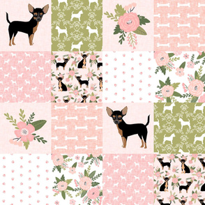 chihuahua black and tan pet quilt d cheater quilt collection dog fabric