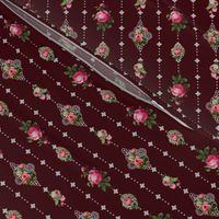 Victorian Floral and Filigree - Burgandy