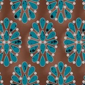 turquoise cluster on leather