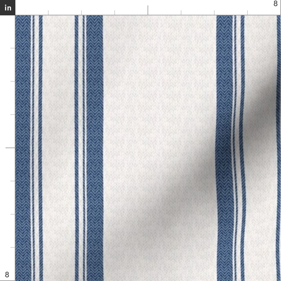 Grain Sack Stripe in French Blue
