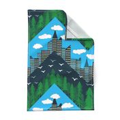 forest and city chevron full color large