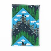 forest and city chevron full color large