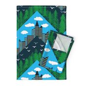 forest and city chevron full color large