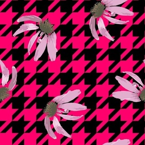 Pink Floral Daisy Blooms, Modern Houndstooth Check, High Fashion Pink Black Yellow, Large Scale Bold Florals, Colorful Chic Groovy Flowers Plaid Fashion Print, Modern Fashion Vibrant Vibes Retro Check, Fashionable Geometric Check, Trendy Runway Fashion