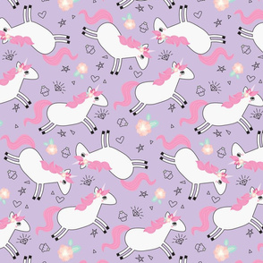 unicorn pattern violet