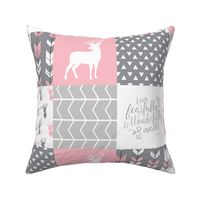 fearfully and wonderfully made patchwork (buck) - custom pink and grey