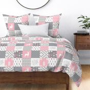fearfully and wonderfully made patchwork (buck) - custom pink and grey