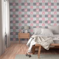 fearfully and wonderfully made patchwork (buck) - custom pink and grey