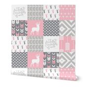 fearfully and wonderfully made patchwork (buck) - custom pink and grey