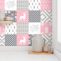 fearfully and wonderfully made patchwork (buck) - custom pink and grey