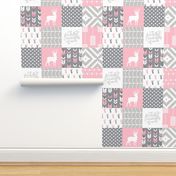 fearfully and wonderfully made patchwork (buck) - custom pink and grey