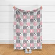 fearfully and wonderfully made patchwork (bear)- custom pink and grey (90) C18BS