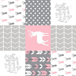 fearfully and wonderfully made patchwork (buck) - custom pink and grey  (90)