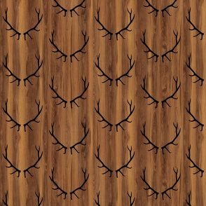 Elk Antlers // Dark Wood Grain // Small