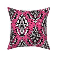 pink and black girly glam damask