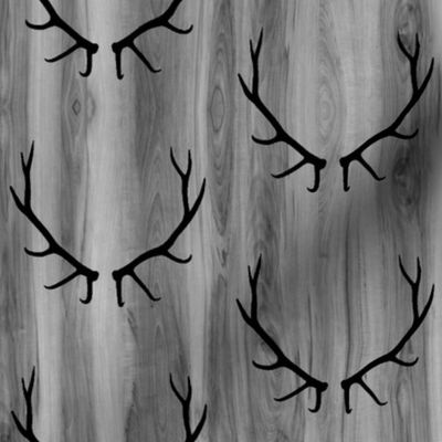 Elk Antlers // Grey Wood Grain // Small