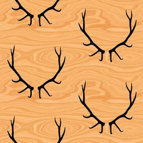 Elk Antlers // Light Wood Grain // Large