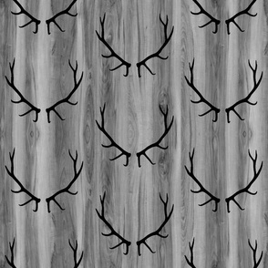 Elk Antlers // Grey Wood Grain // Large