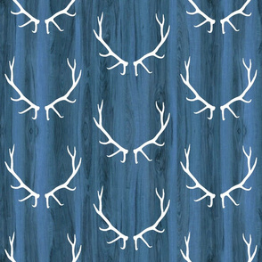 Elk Antlers // Blue Wood Grain // Large