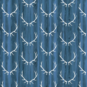 Elk Antlers // Blue Wood Grain // Small