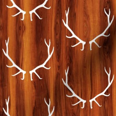 Elk Antlers // Cherry Wood Grain // Small