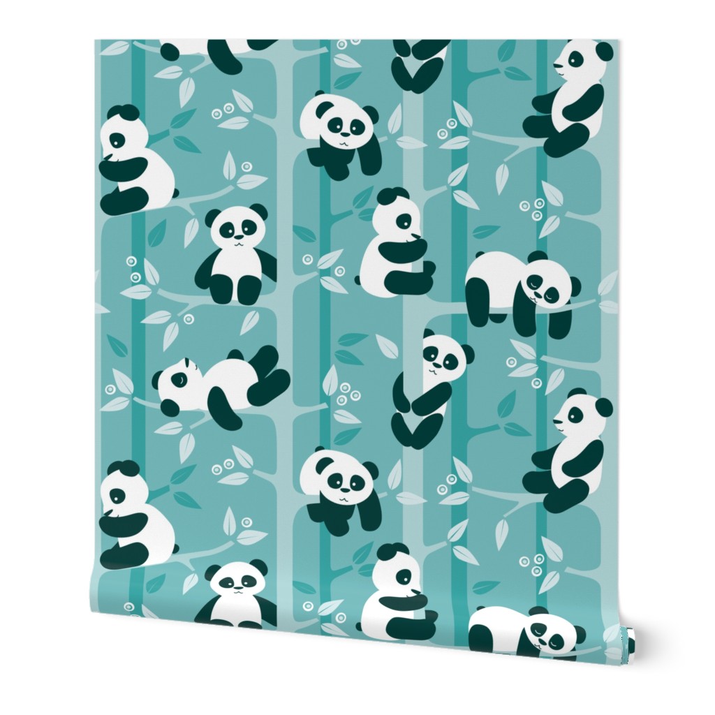 panda forest - teal