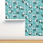 panda forest - teal