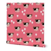 Little pirate sailor monkey kids design with skulls pink