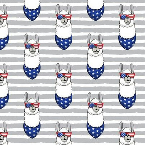 llamas with patriotic glasses (grey stripes)