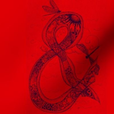 Ampersand doodling-Red