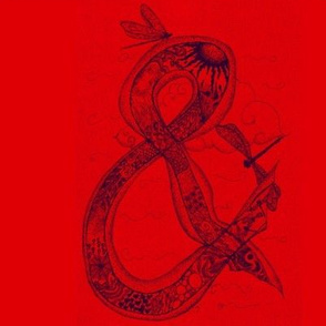 Ampersand doodling-Red