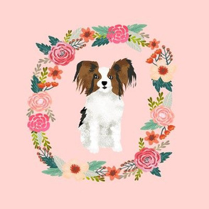 8 inch papillon floral wreath flowers dog breed fabric 