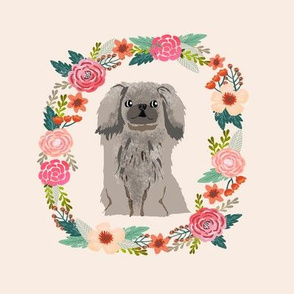 8 inch pekingese floral wreath flowers dog breed fabric 