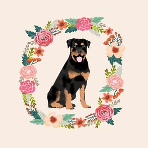 8 inch rottweiler floral wreath flowers dog breed fabric 
