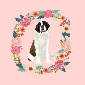 8 inch saint bernard floral wreath flowers dog breed fabric 