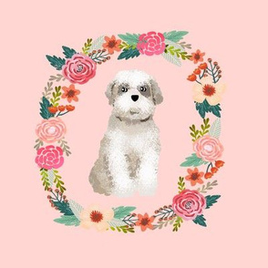 8 inch shih tzu floral wreath flowers dog breed fabric 