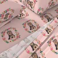 8 inch yorkie floral wreath flowers dog breed fabric yorkshire terrier