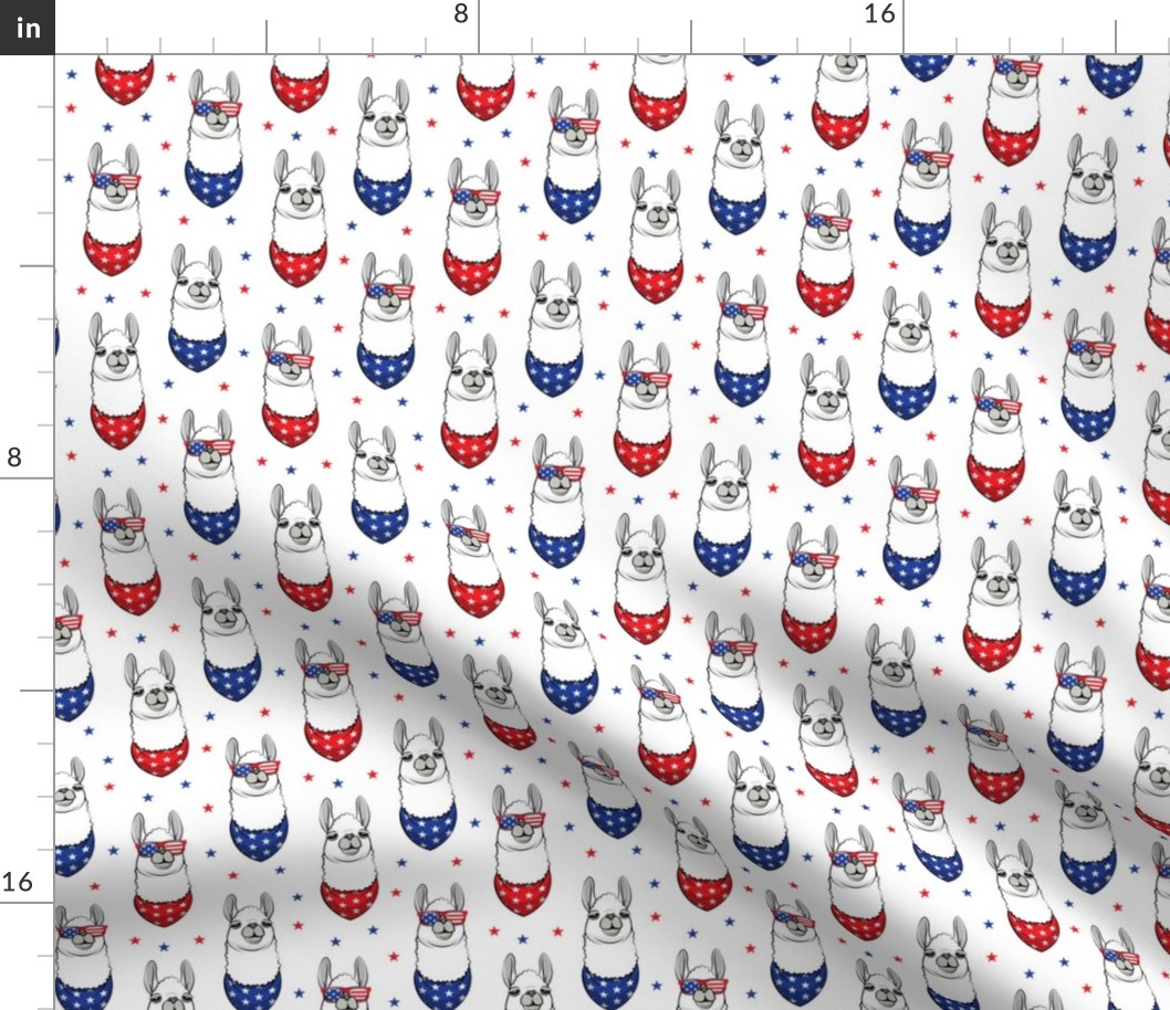 patriotic llamas  with stars