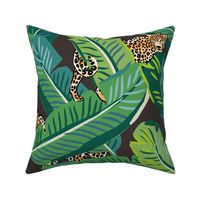 21" Cheetah & Tropical Leaves - Dark Brown