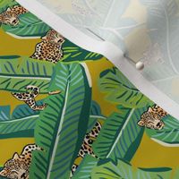 4" Cheetah & Tropical Leaves - Mustard