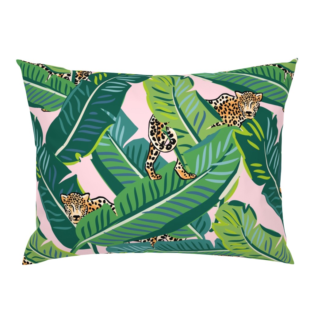 21" Cheetah & Tropical Leaves - Pink