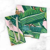 21" Cheetah & Tropical Leaves - Pink