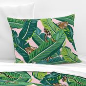 21" Cheetah & Tropical Leaves - Pink