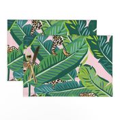 21" Cheetah & Tropical Leaves - Pink