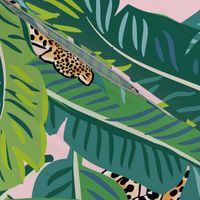 21" Cheetah & Tropical Leaves - Pink