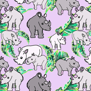 White Rhinos purple